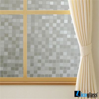 Giấy dán kính 3D kẻ ô vuông  Nhật Bản