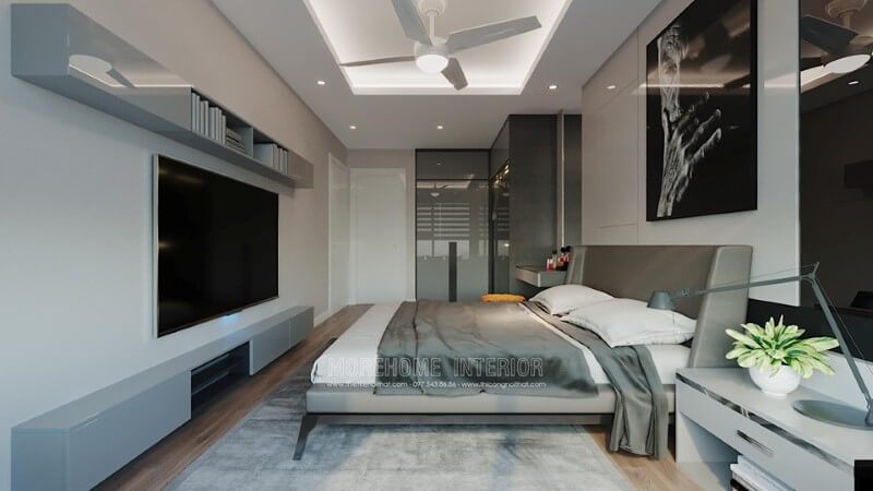 Kệ ti vi gỗ công nghiệp vừa được sử dụng là kệ đựng đồ, vừa là kệ trang trí thêm phần độc đáo và ấn tượng