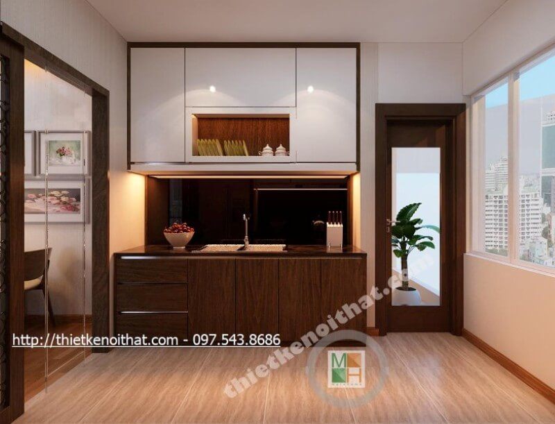 Kính ốp bếp cường lực cao cấp được gia chủ lựa cho tủ bếp chung cư nhà mình