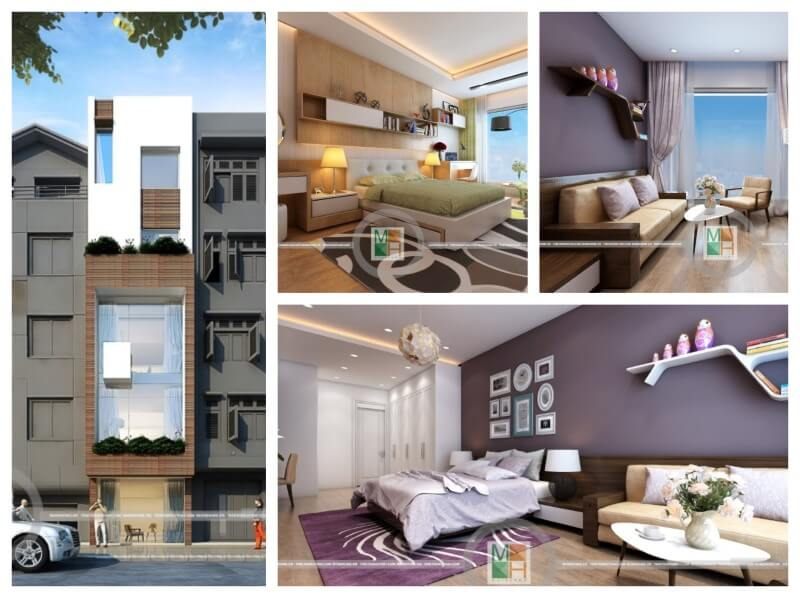 Thiết kế nhà phố 6 tầng kiến trúc hiện đại đơn giản, cao cấp